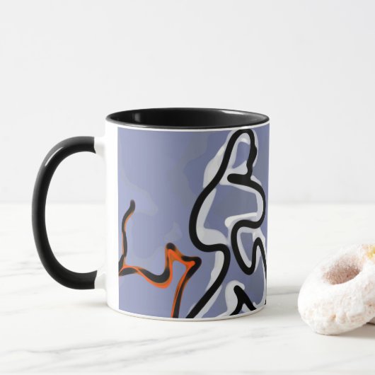 Abbildung: Abstrakt Blau, Orange, B & W Tasse (Mit Donut)