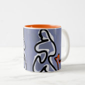 Abbildung: Abstrakt Blau, Orange, B & W Zweifarbige Tasse (VorderseiteRechts)