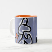Abbildung: Abstrakt Blau, Orange, B & W Zweifarbige Tasse (Vorderseite Links)