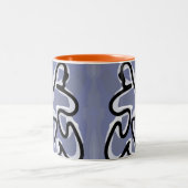 Abbildung: Abstrakt Blau, Orange, B & W Zweifarbige Tasse (Mittel)