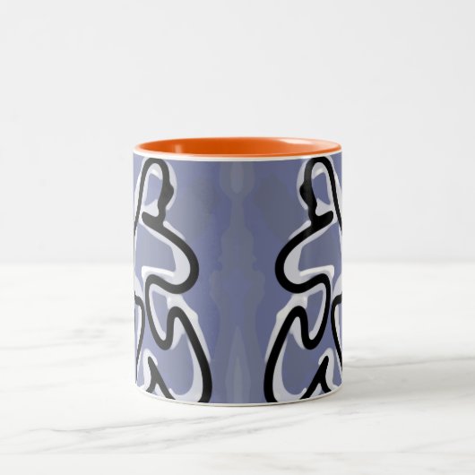 Abbildung: Abstrakt Blau, Orange, B & W Zweifarbige Tasse (Mittel)
