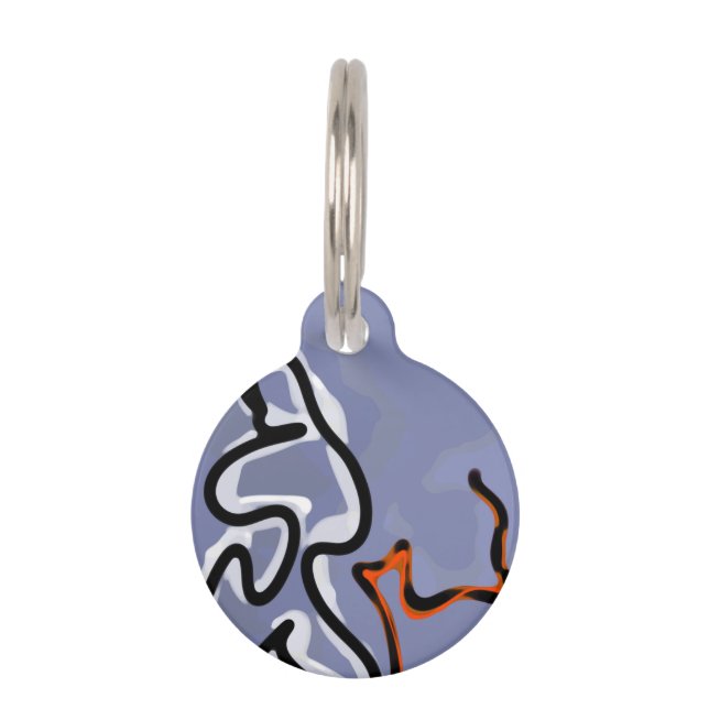 Abbildung: Custom Blue, Orange, B & W Haustiermarke (Vorderseite)