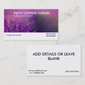Abbildung der Lavendel-Blume-Visitenkarte Visitenkarte (Vorne/Hinten)