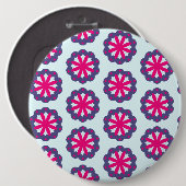 Abbildung der lila und rosa Blumenformen Button (Vorne & Hinten)