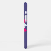 Abbildung der lila und rosa Blumenformen iPhone Hülle (Linke Seite)