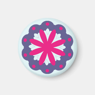 Abbildung der lila und rosa Blumenformen Magnet