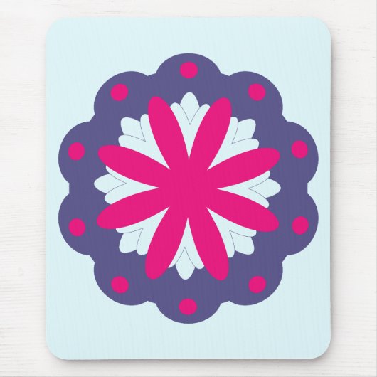 Abbildung der lila und rosa Blumenformen Mousepad (Vorne)