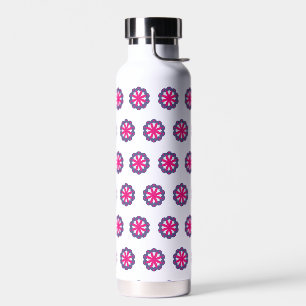 Abbildung der lila und rosa Blumenformen Trinkflasche