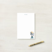 Abbildung der Pflanze von Minimalistischem Topf Post-it Klebezettel (Auf Schreibtisch)