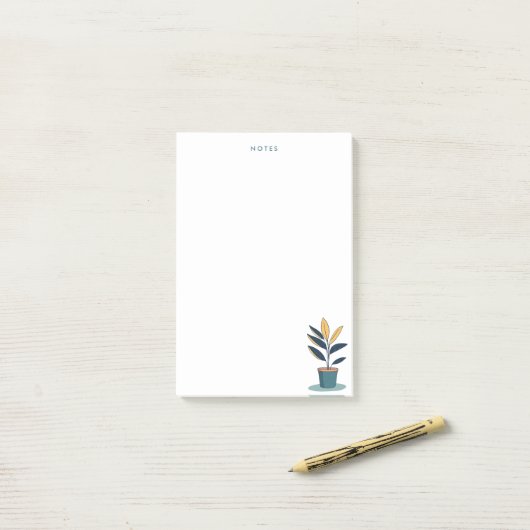 Abbildung der Pflanze von Minimalistischem Topf Post-it Klebezettel (Auf Schreibtisch)