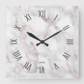 Abbildung der römischen Ziffern aus Rose-Goldmarmo Quadratische Wanduhr (Vorderseite)