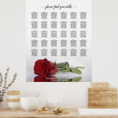 Abbildung der Rote Rose 30 Tabelle Hochzeitstabell Poster (Küche)