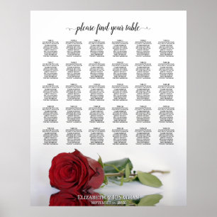 Abbildung der Rote Rose 30 Tabelle Hochzeitstabell Poster