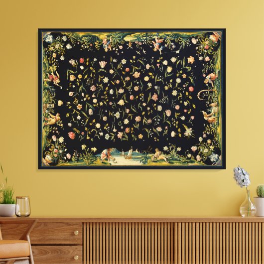 Abbildung des antiken Blumenteppichs Leinwanddruck (Insitu (Wohnzimmer))