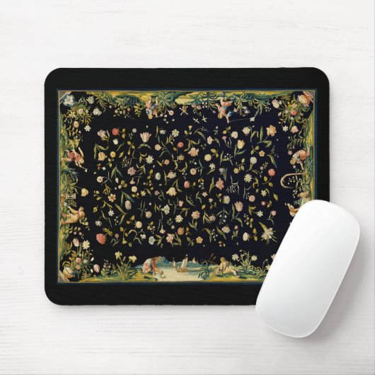 Abbildung des antiken Blumenteppichs Mousepad (Mit Mouse)