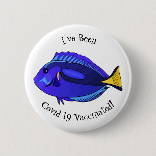 Abbildung des Blauen Tang-Cartoon Button