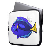 Abbildung des Blauen Tang-Cartoon Laptopschutzhülle (Vorderseite Links)