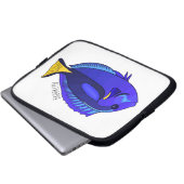 Abbildung des Blauen Tang-Cartoon Laptopschutzhülle (Vorne Knopf)