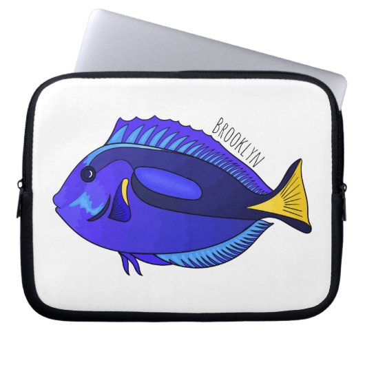 Abbildung des Blauen Tang-Cartoon Laptopschutzhülle (Vorderseite)