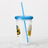 Abbildung des Bulldozer-Cartoon Acryltrinkbecher (Links)