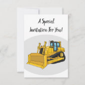 Abbildung des Bulldozer-Cartoon Einladung (Rückseite)