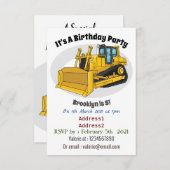 Abbildung des Bulldozer-Cartoon Einladung (Vorne/Hinten)