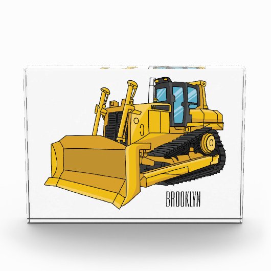 Abbildung des Bulldozer-Cartoon Fotoblock (Vorderseite)