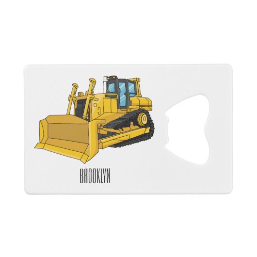 Abbildung des Bulldozer-Cartoon Geldbeutel Flaschenöffner (Vorderseite (Horizontal))