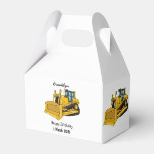 Abbildung des Bulldozer-Cartoon Geschenkschachtel