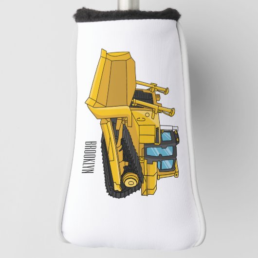Abbildung des Bulldozer-Cartoon Golf Headcover (Rotieren 90)
