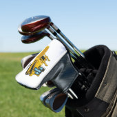 Abbildung des Bulldozer-Cartoon Golf Headcover (In Situ)