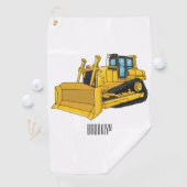 Abbildung des Bulldozer-Cartoon Golfhandtuch (Insitu)
