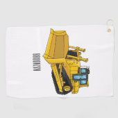 Abbildung des Bulldozer-Cartoon Golfhandtuch (Horizontal)