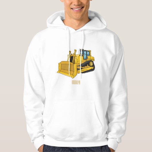Abbildung des Bulldozer-Cartoon Hoodie (Vorderseite)