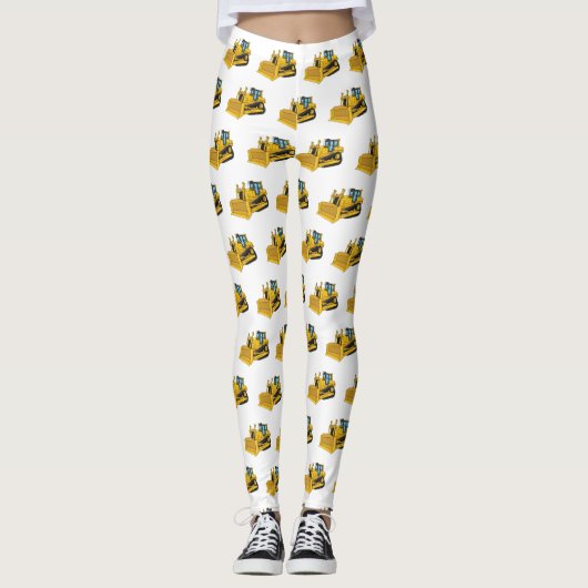 Abbildung des Bulldozer-Cartoon Leggings (Vorderseite)