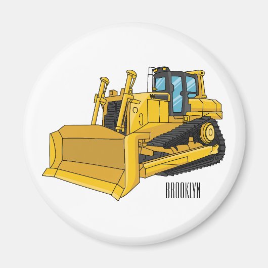 Abbildung des Bulldozer-Cartoon Magnet (Vorne)