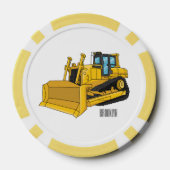 Abbildung des Bulldozer-Cartoon Pokerchips (Rückseite)