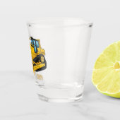 Abbildung des Bulldozer-Cartoon Schnapsglas (Rechts)