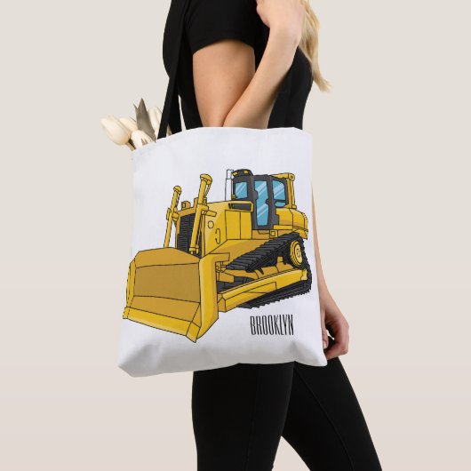 Abbildung des Bulldozer-Cartoon Tasche (Von Nahem)