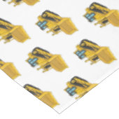 Abbildung des Bulldozer-Cartoon Tischdecke (Schrägansicht)