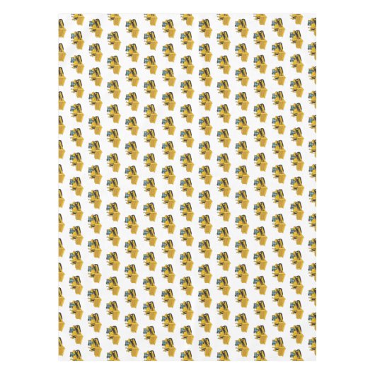 Abbildung des Bulldozer-Cartoon Tischdecke (Vorderseite)