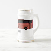 Abbildung des Bus-Cartoon Bierglas (VorderseiteRechts)