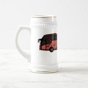 Abbildung des Bus-Cartoon Bierglas