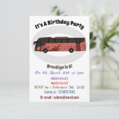 Abbildung des Bus-Cartoon Einladung (Stehend Vorderseite)