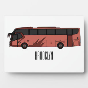 Abbildung des Bus-Cartoon Fotoplatte