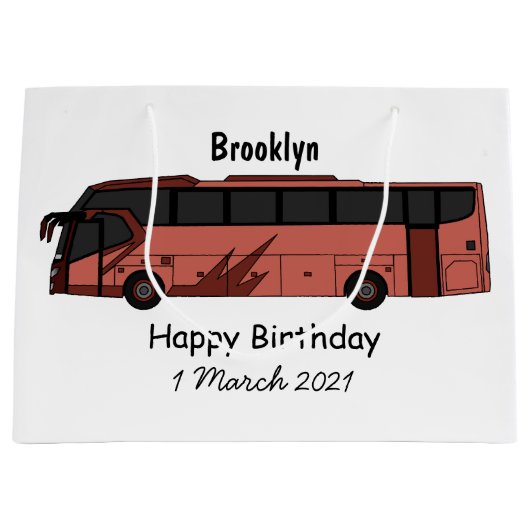 Abbildung des Bus-Cartoon Große Geschenktüte (Vorderseite)