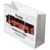 Abbildung des Bus-Cartoon Große Geschenktüte (Vorderseite Schrägansicht)