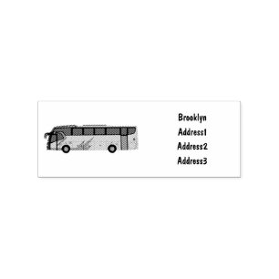 Abbildung des Bus-Cartoon Gummistempel
