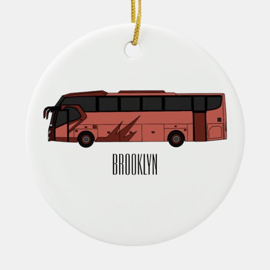 Abbildung des Bus-Cartoon Keramik Ornament (Vorne)