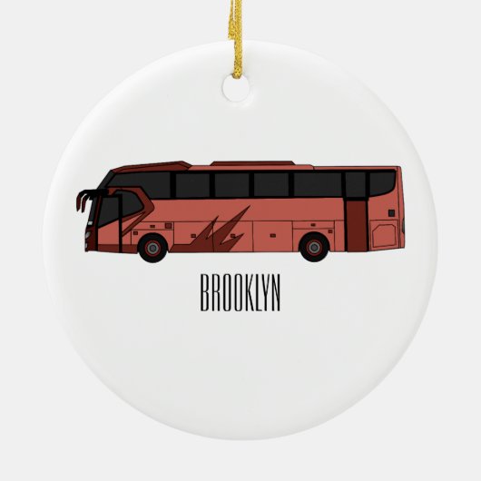 Abbildung des Bus-Cartoon Keramik Ornament (Hinten)